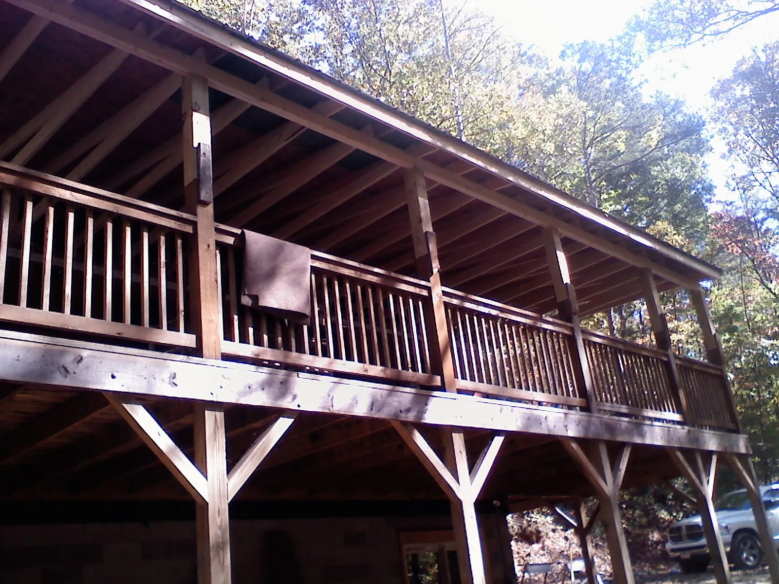 Timber framing under a new elevated porch and deck — Roof Leak Repair in Echo by Roofing Brothers